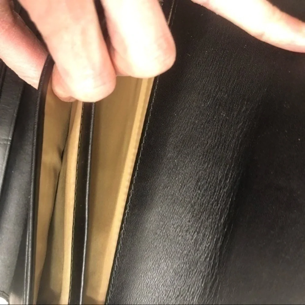 Coach black leather soho checkbook wallet